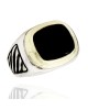 David Yurman Gentlemans Black Onyx Ring in Sterling Silver and 14KY Gold