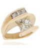 Princess Cut Diamond Channel Engagement Ring in 14k Yellow Gold