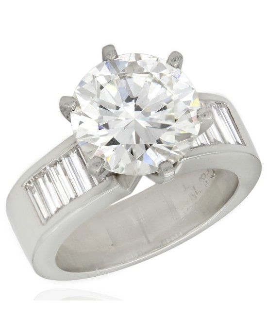 Channel Set Triple Row Baguette Diamond Wedding Ring 14K White Gold 1.88ct
