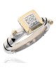 John Atencio Chorus Collection Diamond Ring in Sterling Silver and Yellow Gold