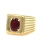 Gentlemans Oval Ruby Fluted Ring