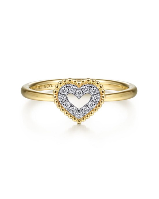 Gabriel & Co. Diamond Open Heart Ring