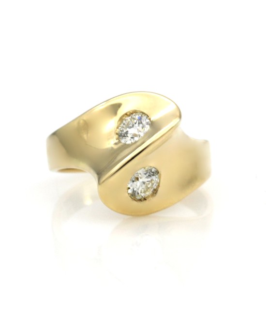 Diamond Solitaire Contemporary Bypass Ring