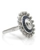 Sapphire and Diamond Double Halo Ring
