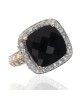 Black Onyx and Diamond Halo Fashion Ring