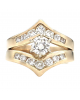 Diamond Solitaire Diamond Chevron Ring