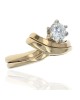 Diamond Solitaire Crossover Ring in Gold