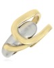 Two Tone Contemporary Crossover Ring