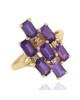 Amethyst and Diamond Ring in Yellow Gold