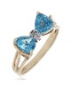 Trilliant Swiss Blue Topaz Bow Ring