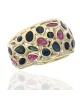 Vior Mixed Cut Ruby and Sapphire Open Cut Ring