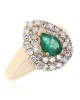Emerald and Diamond Pear Shape Ring