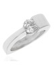 Diamond Solitaire Contemporary Ring with Square Shank