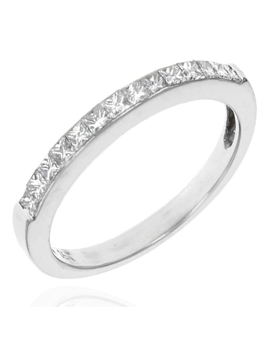 Princess Diamond Thin Band Ring
