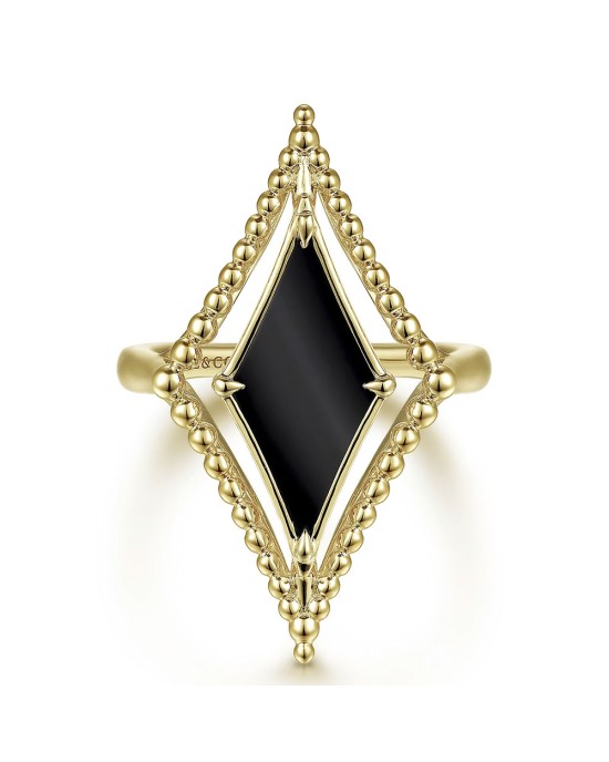Gabriel & Co. Bujukan Black Onyx Rhombus Ring