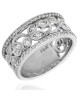 Diamond Floral Anniversary Band in White Gold