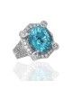 Blue Paraiba Tourmaline and Diamond Fashion Ring in White Gold