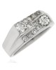 Diamond Bypass Fashion Ring in White Gold