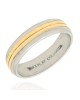 Gentlemans Grooved Band in Gold and Platinum