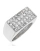 Pave Diamond Rectangle Shaped Ring in White Gold