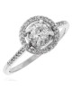 Diamond Double Halo Engagement Ring in White Gold