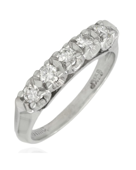 5 Dtone Diamond Band in White Gold