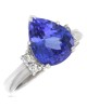 Pear Shaoed Tanzanite and Diamnd Accent Ring