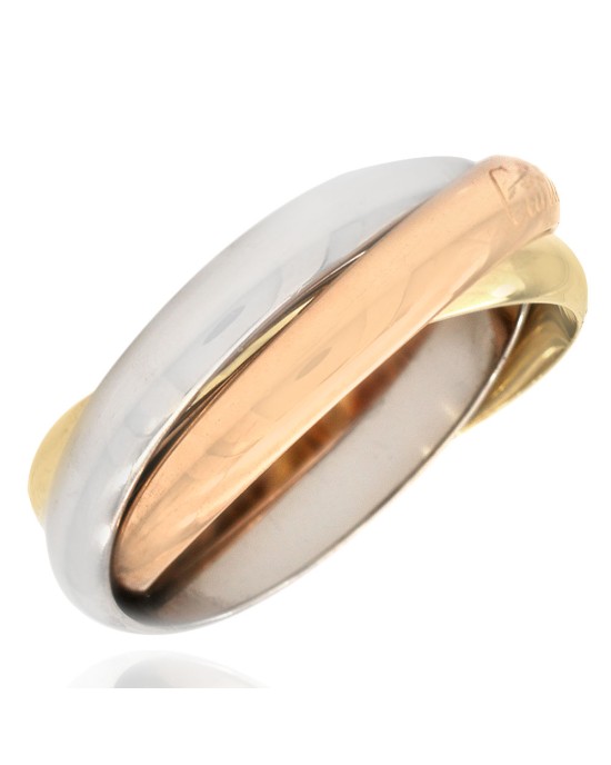 Gentlemans Cartier Trinity Ring in Tricolor Gold