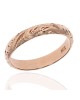 Etched Floral Motif Band in Rose Gold
