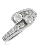 2 Stone Diamond Bypass Ring in White Gold