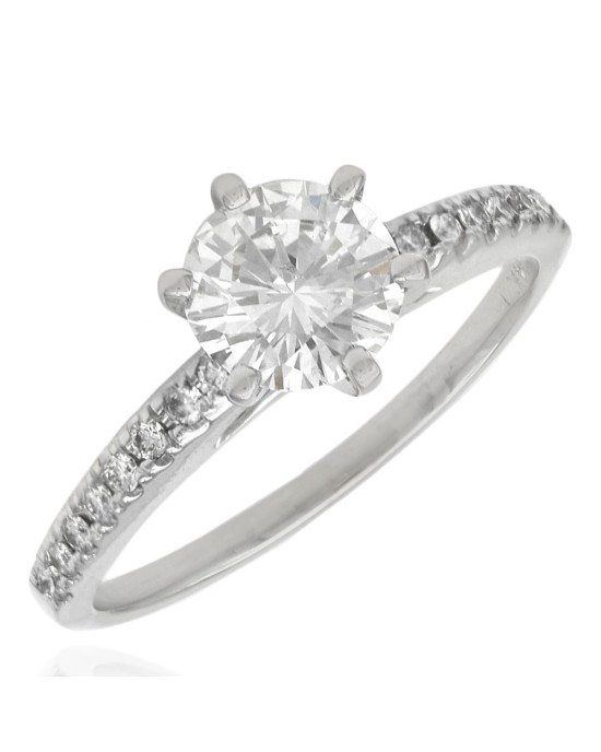 1.05ct Round Brilliant Diamond Engagement Ring