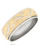 Gentlemans 2 Tone Etched Foliate Band Ring