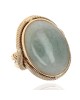 Jadeite Cabochon Braided Ring in Yellow Gold