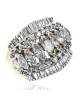 5 Row Marquise, Baguette and Round Diamond Rooftop Ring