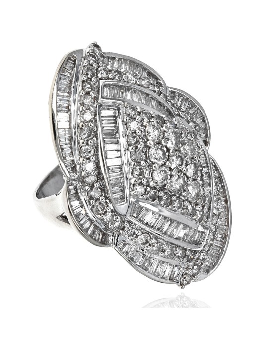 Diamond Cocktail Ring in White Gold