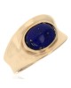 Oval Lapis Cabochon Concave Shank Ring