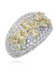 Fancy Yellow and White Diamond Dome Ring