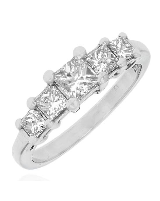 5 Stone Diamond Ring in Platinum