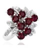 Ruby and Diamond Cluster Ring in White Gold