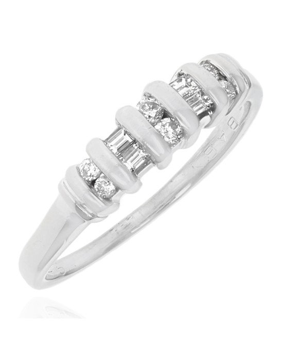 Alternating Round and Baguette Ring