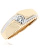 Gentlemen's Diamond Solitaire Fluted Ring in Yellow Gold