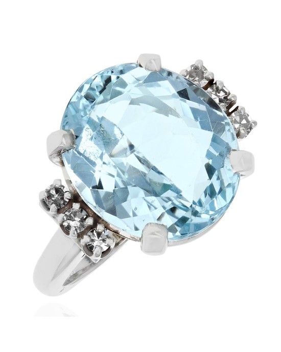 Sky Blue Topaz and Diamond Accent Ring