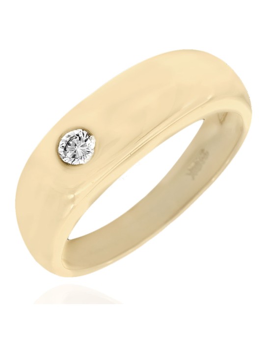 Gentlemen's Diamond Solitaire Ring in Yellow Gold