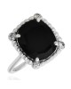 Ziegfeld Great Gatsby Black Spinel and Diamond Ring in Sterling Silver