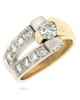 Diamond Fashion Ring in White and Yellow Gold