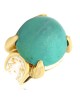 Turquoise and Enamel Bullet Ring in Yellow Gold