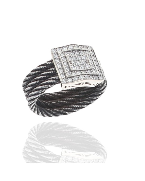 Charriol Celtic Noir Nautica Cable Diamond Ring