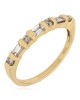 Alternating Round and Baguette Diamond Ring in Yellow Gold