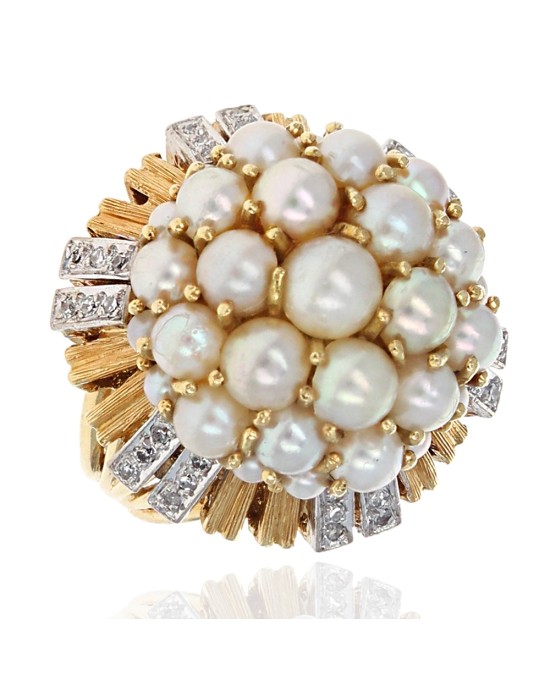 Diamond Base Ring with Sapphire, Pearl and Turquoise Detachable Heads