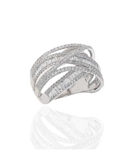Effy Diamond Crossover Ring in White Gold
